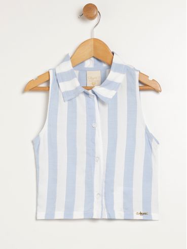 Camisa Regata Infantil Para Menina - AZUL