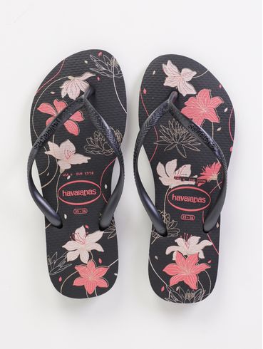 Chinelo Slim Havaianas Feminino PRETO/CINZA/ROSA