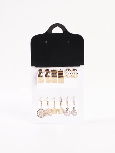 Kit com 06 Brincos Argola DOURADO