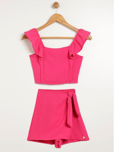 Conjunto Curto Juvenil Para Menina - PINK