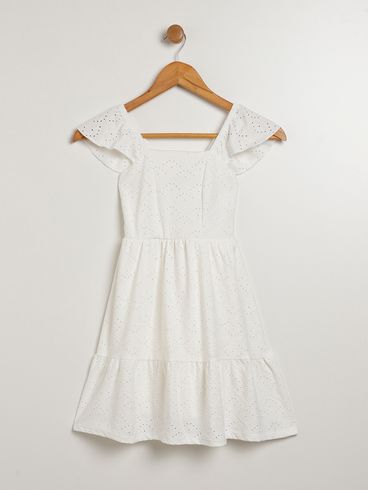 Vestido Juvenil Para Menina - BRANCO