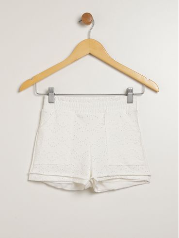 Short Malha Juvenil Para Menina - BRANCO