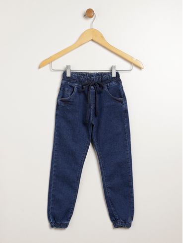 Calça Jeans Jogger Infantil Para Menino - AZUL