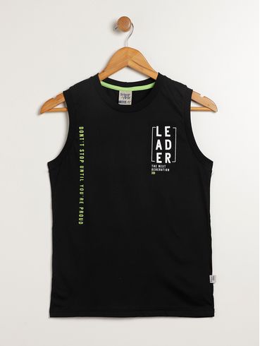 Camiseta Regata Juvenil Para Menino PRETO