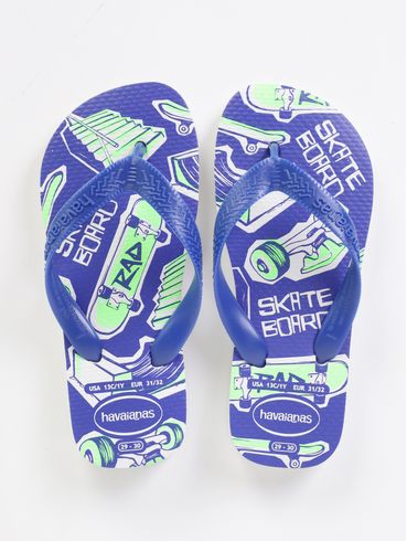 Chinelo Kids Havaianas Juvenil Para Menino - AZUL/VERDE