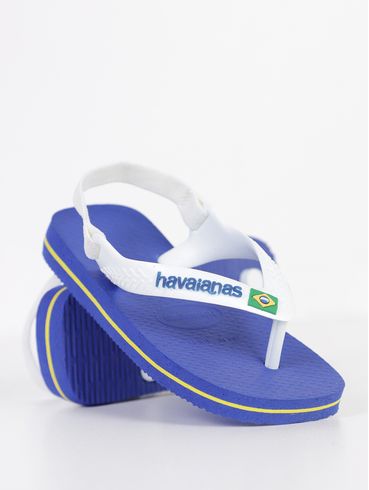 Chinelo Havaianas Infantil Para Bebê Menina - MARINHO/BRANCO