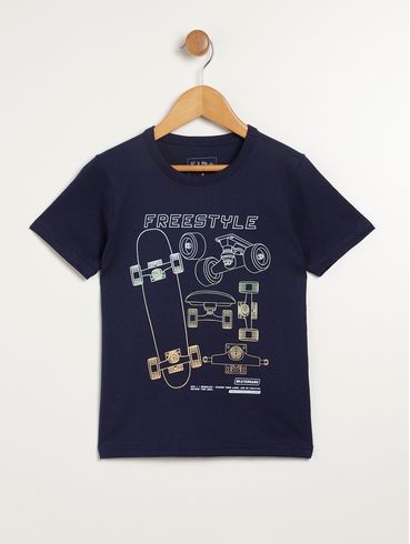 Camiseta Manga Curta Kid+ Infantil Para Menino - MARINHO