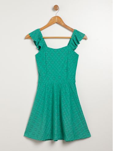 Vestido Juvenil Para Menina - VERDE