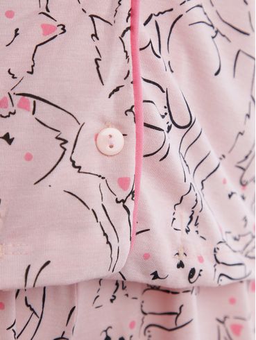 Pijama Curto Feminino ROSA