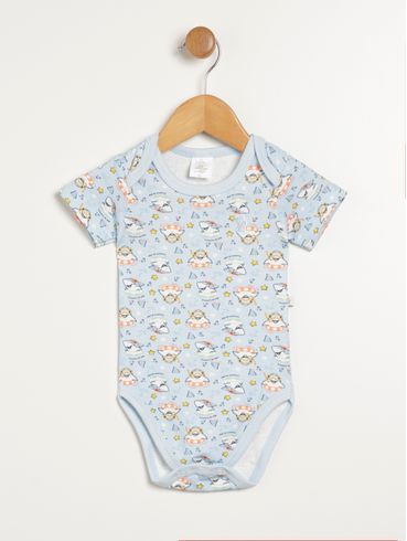 Body Estampado Infantil Para Bebê - AZUL