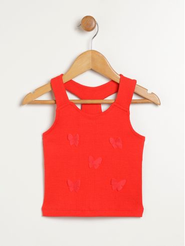 Blusa Regata Infantil Para Menina - VERMELHO