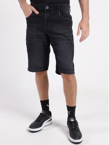 Bermuda Jeans Masculina PRETO