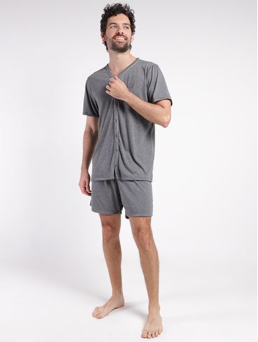 Pijama Curto Americano Masculino MESCLA ESCURO