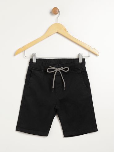 Bermuda Sarja Jogger Infantil Para Menino - PRETO