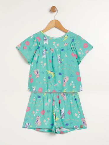 Conjunto Curto Infantil Para Menina - VERDE