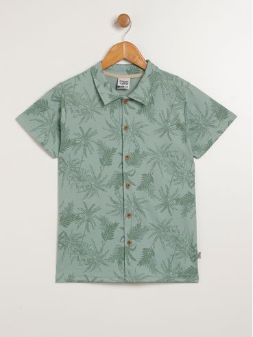 Camisa Manga Curta Juvenil Para Menino - VERDE