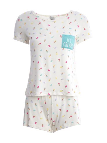 Pijama Curto Feminino OFF WHITE