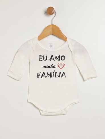 Body Manga Longa Infantil Para Bebê- OFF WHITE