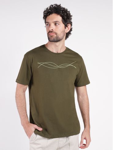 Camiseta Manga Curta Estampa Pampas Vels VERDE