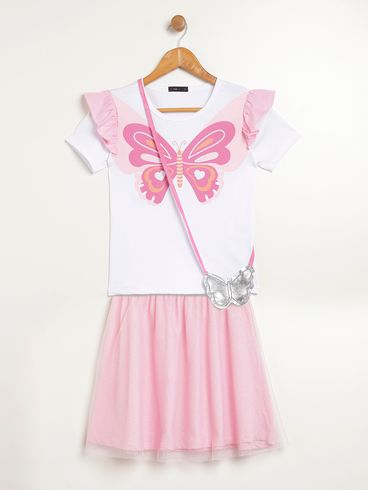 Conjunto Curto Vels Juvenil Para Menina - ROSA