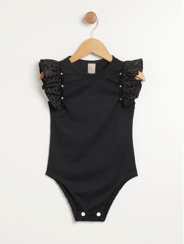 Body Infantil Para Menina - PRETO