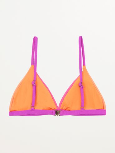 Top de Biquíni Triangular Feminino LARANJA/PINK/ROXO