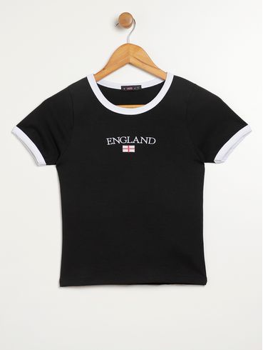 Blusa Manga Curta Vels Juvenil Para Menina - PRETO