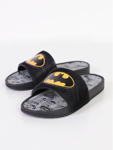 Slide Batman Grendene Juvenil Para Menino - PRETO/AMARELO