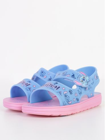 Sandália Stitch Grendene Infantil Para Bebê - AZUL/ROSA