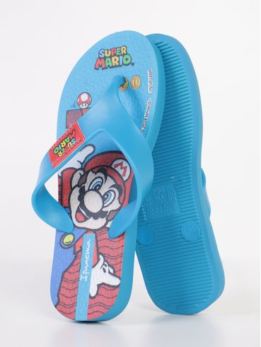 Chinelo Super Mario Ipanema Infantil Para Menino - AZUL CLARO/VERMELHO