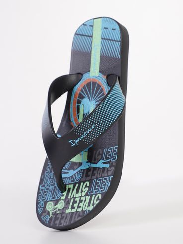 Chinelo Deck City Ipanema Juvenil Para Menino - PRETO/AZUL