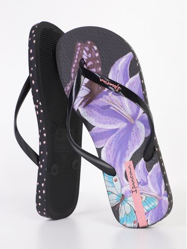 Chinelo Sem Igual Ipanema Feminino PRETO/LILAS