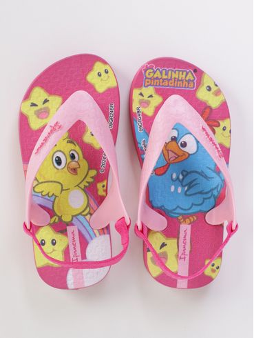 Chinelo Galinha Pintadinha Infantil Para Bebê - PINK