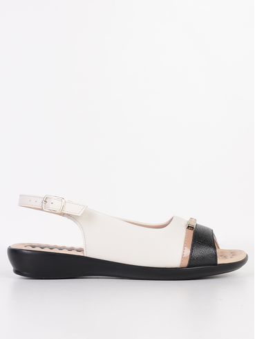 Sandália Camila Piccadilly Feminina OFF WHITE/PRETO