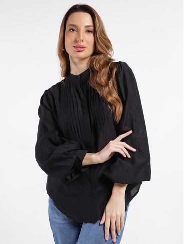 Camisa Manga Longa Eagle Rock Feminina PRETO