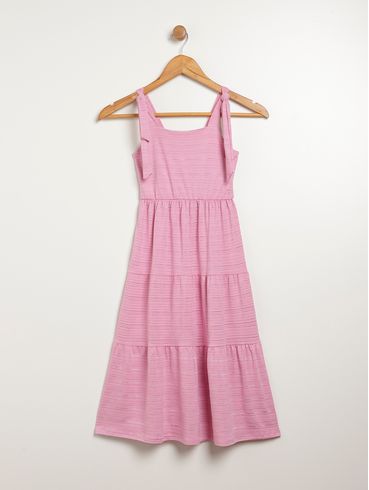 Vestido Midi Juvenil Para Menina - ROSA