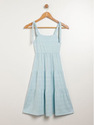 Vestido Midi Juvenil Para Menina - AZUL