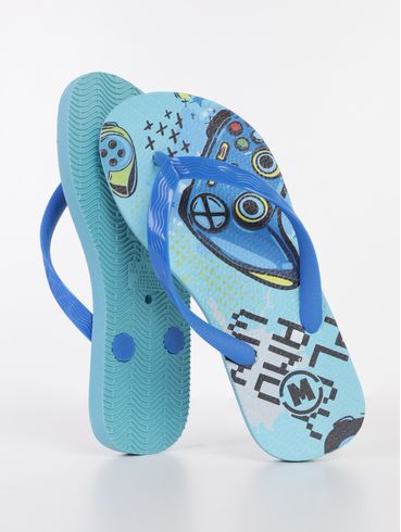 Chinelo Game Molekinho Infantil Para Menino - AZUL CLARO