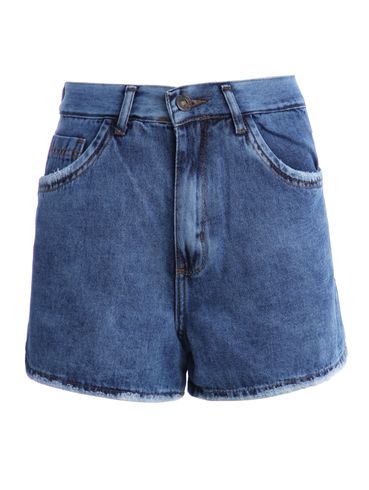 Short Jeans Cintura Alta Pisom Feminino AZUL