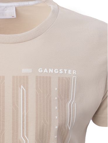 Camiseta Manga Curta Gangster Masculina BEGE