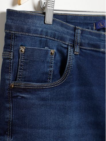 Bermuda Jeans Plus Size Masculina AZUL