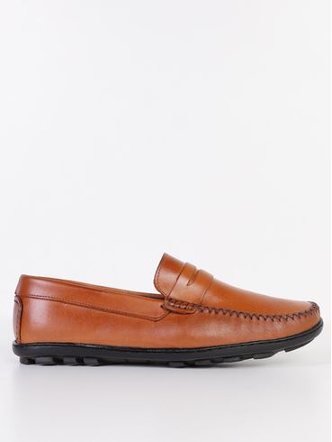 Sapato Mocassim Couro Latego Masculino CARAMELO