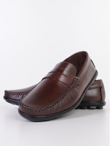 Sapato Mocassim Couro Latego Masculino CAFE