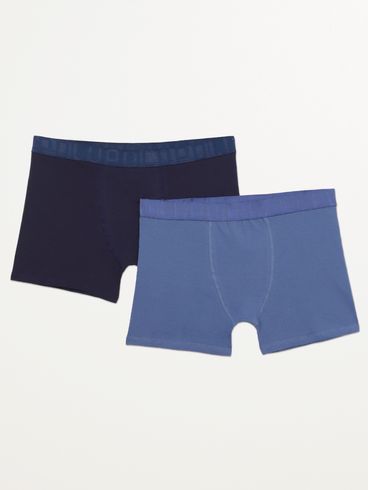 Kit com 02 Cuecas Boxer Lupo Masculina MARINHO/AZUL