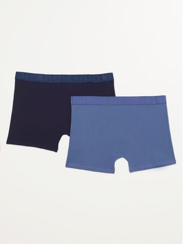 Kit com 02 Cuecas Boxer Lupo Masculina MARINHO/AZUL