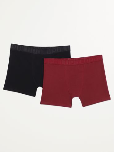 Kit com 02 Cuecas Boxer Lupo Masculina VERMELHO/PRETO