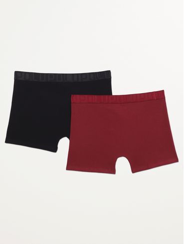 Kit com 02 Cuecas Boxer Lupo Masculina VERMELHO/PRETO