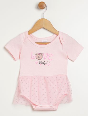 Body Infantil Para Bebê - ROSA