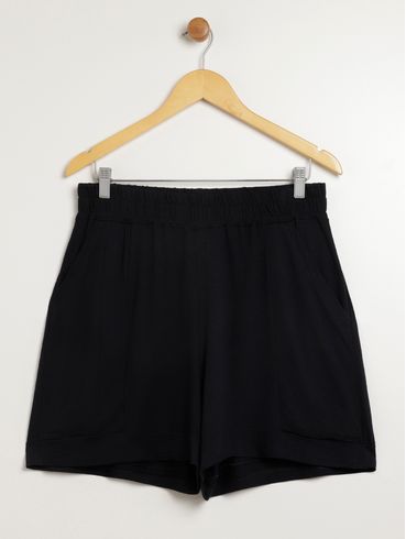 Short Malha Plus Size Feminino PRETO