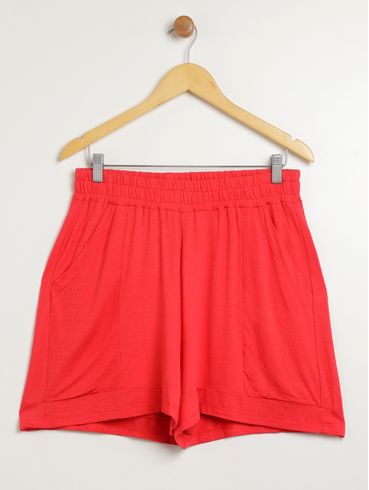 Short Malha Plus Size Feminino VERMELHO